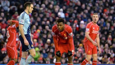The return to fitness of Daniel Sturridge is vital for Brendan Rodgers as Liverpool move within striking distance of the top four. Oli Scarff / AFP