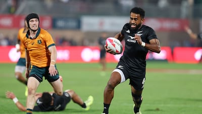 New Zealand's Akuila Rokolisoa scores a try