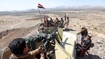 Tribal gunmen hold weapons apparently to protect their province from possible attacks by Shiite Houthi militias, in the oil-rich province of Marib in Yemen on January 22, 2015. Ali Mohammed/EPA
