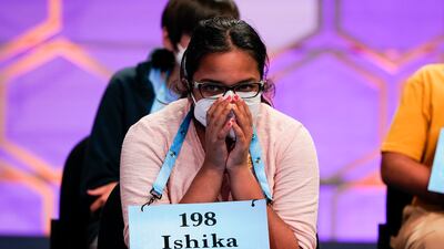 Ishika Varipilli from Spring, Texas, waits to compete. AP