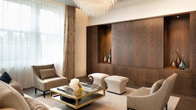 The Burlington, reception room. The apartments have ceiling heights of up to 14ft. Courtesy Redrow Homes