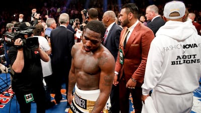 Adrien Broner reacts to his loss. AP Photo
