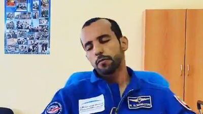 Space motion sickness is most felt in the first 24 hours. Courtesy: Hazza Al Mansouri Twitter