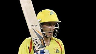 File picture of Chennai Super Kings' Michael Hussey, whose 88 proved better than Shane Watson's 101. AP Photo