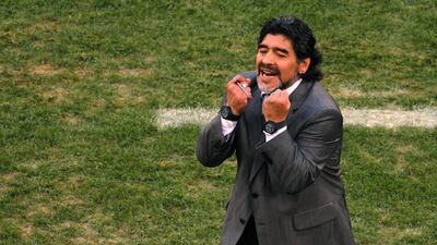 Palestine football officials say rumours that Argentine great Diego Maradona will be taking over their national team are 'nonsense'. Clive Rose / Getty Images