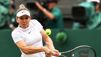 Simona Halep during her match against Amanda Anisimova. EPA