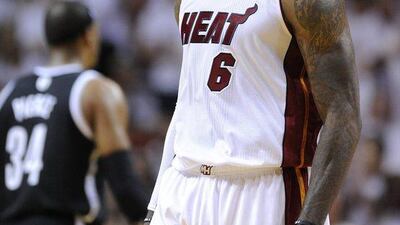 LeBron James scored 22 points for Miami on Tuesday night against the Nets. Rhona Wise Corbis / EPA / May 6, 2014