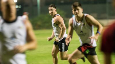 Garth van Niekerk, seen here training with Abu Dhabi Saracens but most recently a player with city rivals Harlequins, passed away in his native South Africa on Friday after losing his battle against colon cancer. Antonie Robertson / The National