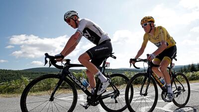 Chris Froome, left, and Geraint Thomas, right, are in contention to win the Tour de France. Reuters