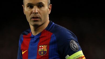 Barcelona midfielder Andres Iniesta looks on during his club's Champions League quarter-final second leg against Juventus on April 19, 2017 at the Camp Nou stadium in Barcelona. Marco Bertorello / AFP