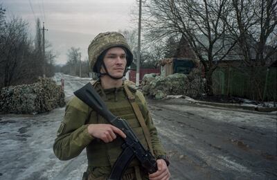 A member of the 24th Mechanised Brigade in Zolote. Alexis Lopez for The National