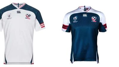 3: USA – The Eagles are another team that have brought in a Sevens-feel jersey to the 15-man game. This is definitely the best two kits being produced by Canterbury. I prefer the navy blue away kit over the white, but there's enough going on with each shirt to satisfy the eyes. Images via rugbyworldcup.com