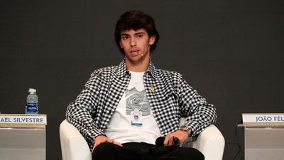 Joao Felix at the Madinat Jumeirah in Dubai. Pawan Singh / The National