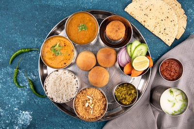 A Diwali thali and sweets available at vegetarian restaurant Sagar Ratna. Photo: Sagar Ratna