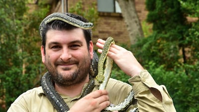 Snake catcher Harley Jones runs Snakes in the City in Sydney. Courtesy Ronan O’Connell