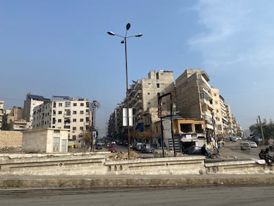 The entrance to the Kurdish-held Ashrafieh district in Aleppo on December 10. Lizzie Porter / The National