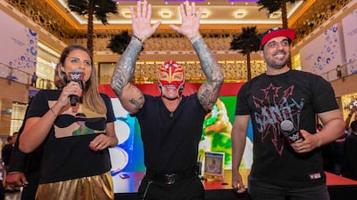 Rey Mysterio at WWE 2k19 launch in City Centre Mirdiff in Dubai in October 2018. All photos: WWE