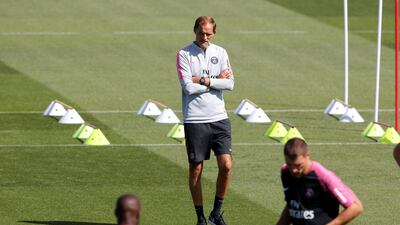 Coach Thomas Tuchel during training. Reuters