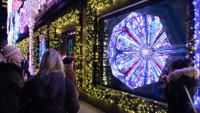 The Saks display provides many Instagram moments. Photo: BFA