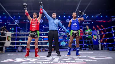 Ymad Atrous of UAE, red, defeated Luis Santos of Portugal in Abu Dhabi.