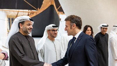 Mr Macron meets Faisal Al Bannai, Adviser to the UAE President for Strategic Research and Advanced Technology Affairs