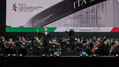 Young musicians and opera singers from Italy celebrate the country’s renowned musical heritage in a spectacular performance to mark the country’s Expo 2020 national day. Photo: Accademia Teatro alla Scala
