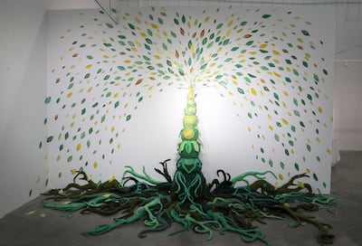 Guevara's residency at Tashkeel marks the first time she has experimented with textiles in her work. Pawan Singh / The National