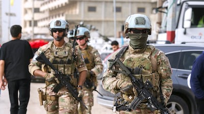 UN peacekeeping troops in Lebanon patrol an area of the south where residents were displaced by Israeli attacks. AFP