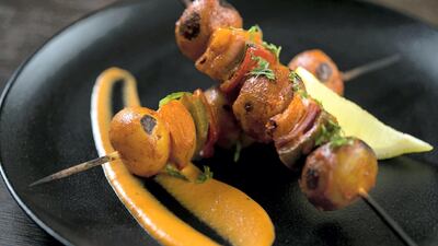 Vegetarian starter: Tandoori aloo shashlik