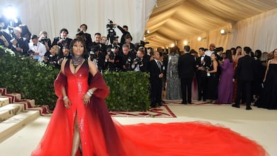 Nicki Minaj in Oscar de la Renta. AFP