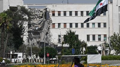 Buildings of the Syrian army and defence ministry headquarters in Damascus hit by Israeli strikes. AFP