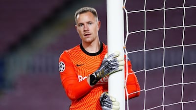 BARCA PLAYER RATINGS V DYNAMO KIEV: Marc-Andre Ter Stegen, 9 – Returned from injury to make his first start of the season, and was Barca’s man of the match. He had very little to do early on, but he came to life when he was called into action to save well from Buyalskyi. He made further crucial saves to deny Supriaha and Tsygankov, and was unlucky to parry the ball into the path of Tsygankov for Kyiv’s consolation. Getty