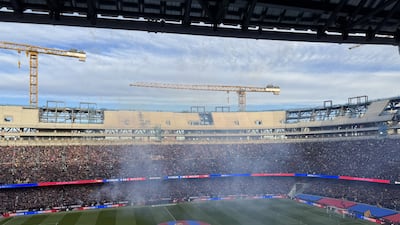 The partially reopened Camp Nou in Barcelona.