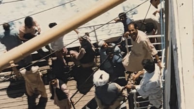 Deck passengers aboard the Dwarka in 1981. Photo: Robert Woods