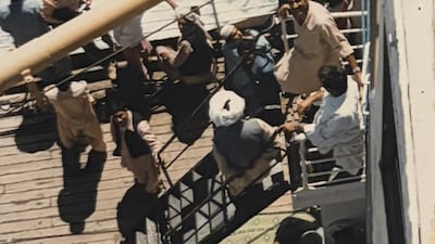 Deck passengers aboard the Dwarka in 1981. Photo: Robert Woods