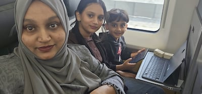Farha Shabnam on board with her daughter and nephew. Photo: Farha Shabnam