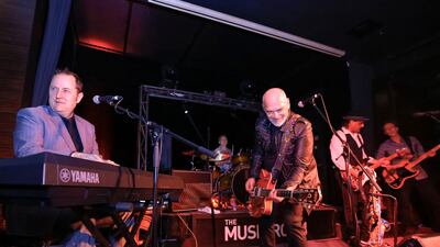 Joe Camilleri, centre, and The Black Sorrows at The Music Room. Victor Besa for The National