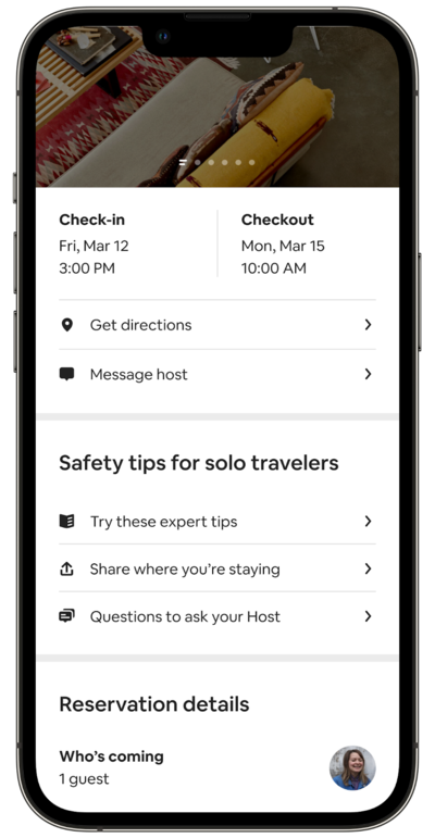Airbnb's new in-app experience is available for English-speaking travellers booking private rooms or shared spaces. Photo: Airbnb