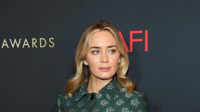 Actor Emily Blunt represents 'Mary Poppins Returns' and 'A Quiet Place' in a Altuzarra suit. 'A Quiet Place' was honoured as an AFI Movie of the Year. REUTERS
