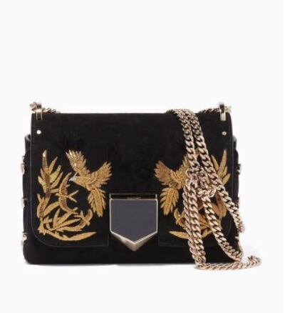 Jimmy Choo Black Lockett Petite Suede Shoulder Bag. Ounass