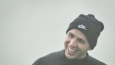 Chelsea's Enzo Fernandez at training. AFP