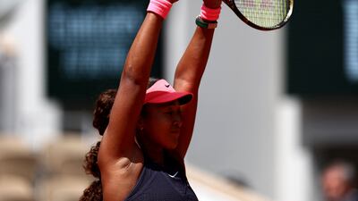 Naomi Osaka during her first round win. Reuters