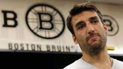 Boston Bruins’ Patrice Bergeron returned to hospital after Game 6 of the play-off finals. Charles Krupa / AP Photo
