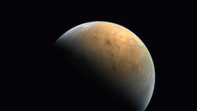 The first close-up image of Mars captured by the Arab-made Hope probe. Sheikh Mohammed bin Rashid / Twitter