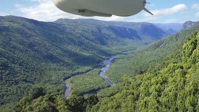The Lockheed airship is helped aloft by helium gas bladders, but needs forward momentum to stay airborne. Courtesy Lockheed Martin
