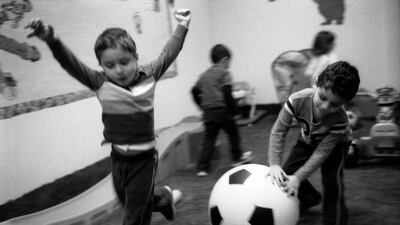 Children at playtime at a school in Illinois.