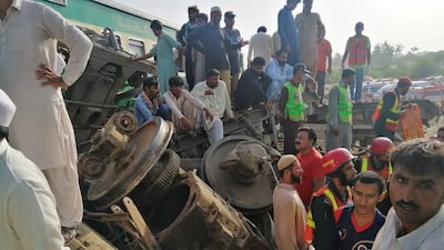 At least 11 people died and more than 60 were injured when a passenger train rammed into a stationary freight train at Walhar Railway Station in Rahim Yar Khan district of Punjab province. EPA
