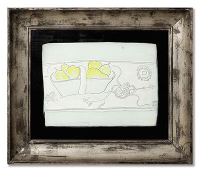 Sanyu’s drawing 'Basket of Pairs' was also in the Sotheby’s Hong Kong sale last week. Made in the 1930s, the drawing sold for HK$6.1 million (Dh2.9m), within its estimate. Courtesy Sotheby's