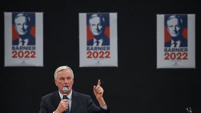 French presidential candidate Michel Barnier is seeking the nomination of the centre-right Republicans to take on President Emmanuel Macron. AFP