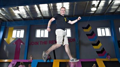 Ross Milton, the owner of Bounce Middle East, expects to open another six trampoline parks in the next 12 months. Jeff Topping for The National